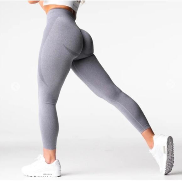 NVGTN Gray Contour Seamless High Rise Athletic Leggings Womens Size Small - Picture 1 of 5